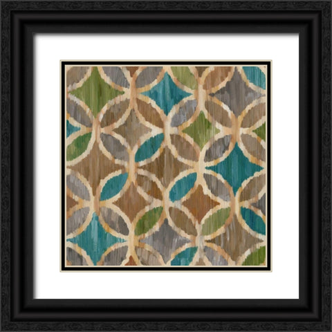 Ikat Symmetry III Black Ornate Wood Framed Art Print with Double Matting by Zarris, Chariklia