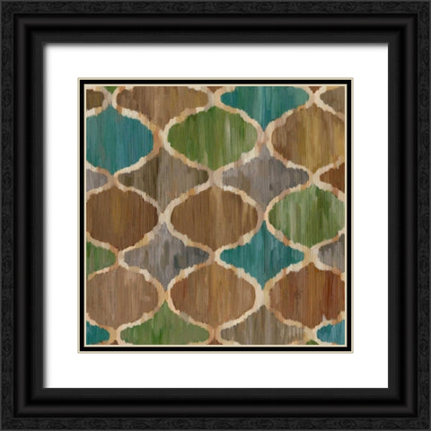 Ikat Symmetry IV Black Ornate Wood Framed Art Print with Double Matting by Zarris, Chariklia