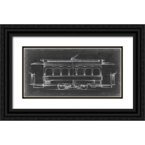 Vintage Streetcar II Black Ornate Wood Framed Art Print with Double Matting by Harper, Ethan