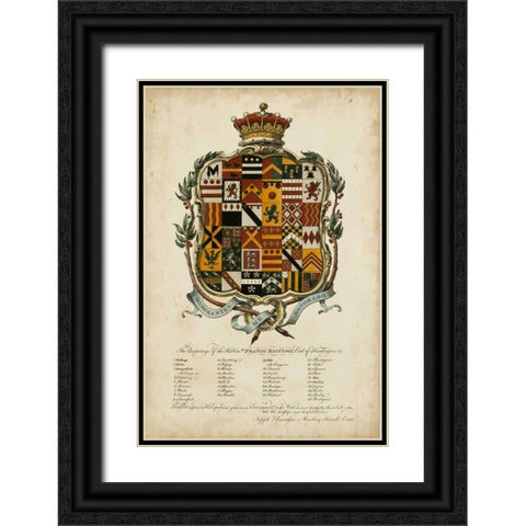 Edmondson Heraldry II Black Ornate Wood Framed Art Print with Double Matting by Edmondson