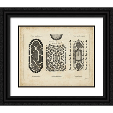 Garden Parterre II Black Ornate Wood Framed Art Print with Double Matting by d Argenville, DeZallier