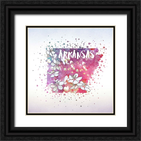 Arkansas State Flower (Apple Blossom) Black Ornate Wood Framed Art Print with Double Matting by Inner Circle