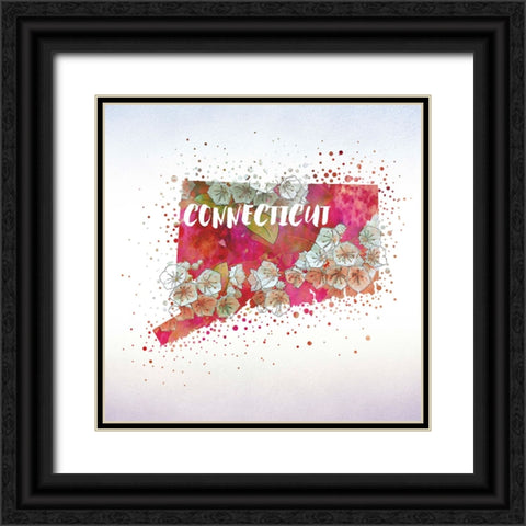 Connecticut State Flower (Mountain Laurel) Black Ornate Wood Framed Art Print with Double Matting by Inner Circle