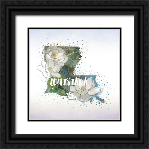 Louisiana State Flower (Magnolia) Black Ornate Wood Framed Art Print with Double Matting by Inner Circle