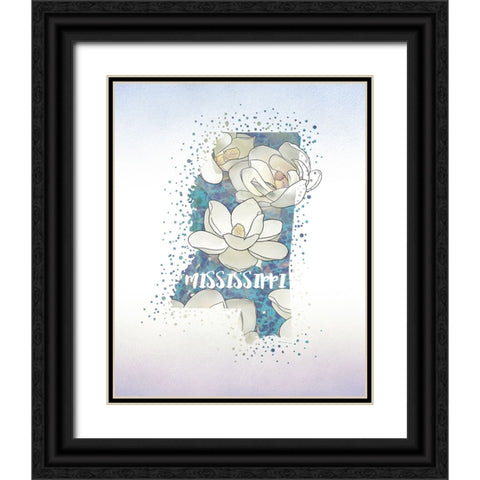 Mississippi State Flower (Magnolia) Black Ornate Wood Framed Art Print with Double Matting by Inner Circle