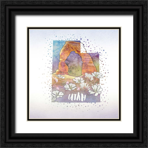 Utah State Flower (Sego Lily) Black Ornate Wood Framed Art Print with Double Matting by Inner Circle