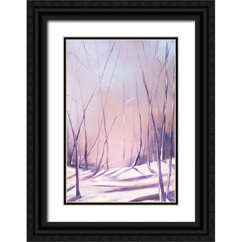 Lilac Snowfall Black Ornate Wood Framed Art Print with Double Matting by Circle Art Group