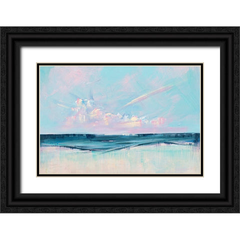 Pink Sunset Over the Shore II Black Ornate Wood Framed Art Print with Double Matting by Circle Art Group