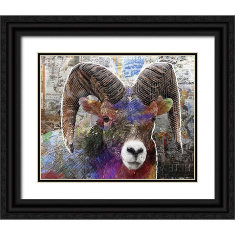 Pop Art - Ram Black Ornate Wood Framed Art Print with Double Matting by Inner Circle