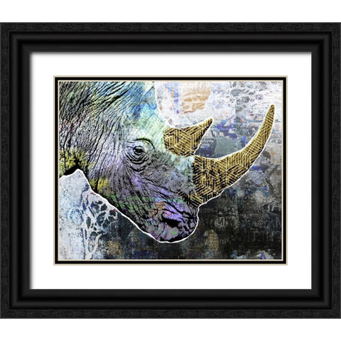 Pop Art - Rhino Black Ornate Wood Framed Art Print with Double Matting by Inner Circle