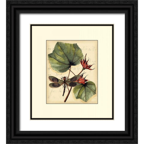 Petite Dragonflies I Black Ornate Wood Framed Art Print with Double Matting by Vision Studio