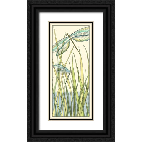 Gossamer Dragonflies I Black Ornate Wood Framed Art Print with Double Matting by Zarris, Chariklia