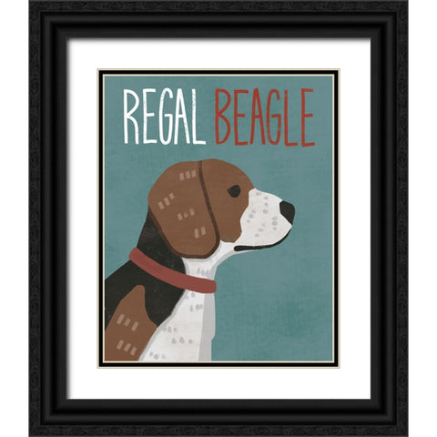 Regal Beagle Black Ornate Wood Framed Art Print with Double Matting by Inner Circle