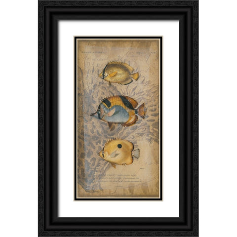Ocean Trilogy II Black Ornate Wood Framed Art Print with Double Matting by Vision Studio