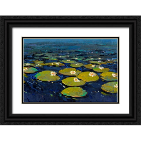 Lily Pads I Black Ornate Wood Framed Art Print with Double Matting by OToole, Tim