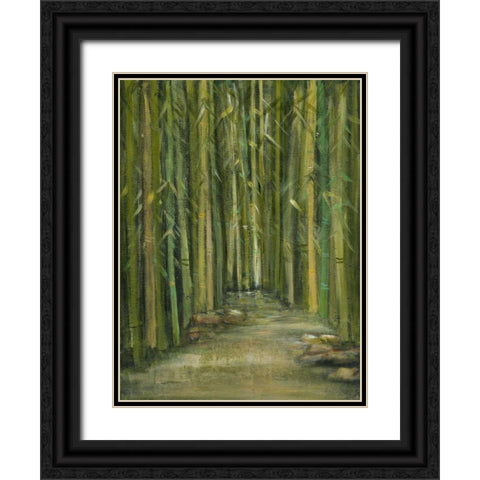 Bamboo Pond Black Ornate Wood Framed Art Print with Double Matting by Crawford, Beverly