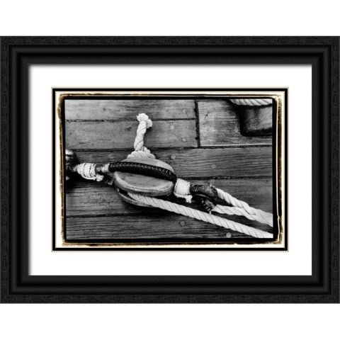 Ship Shape V Black Ornate Wood Framed Art Print with Double Matting by DeNardo, Laura