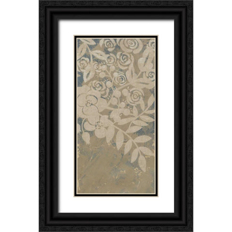 Linen Chintz I Black Ornate Wood Framed Art Print with Double Matting by Zarris, Chariklia