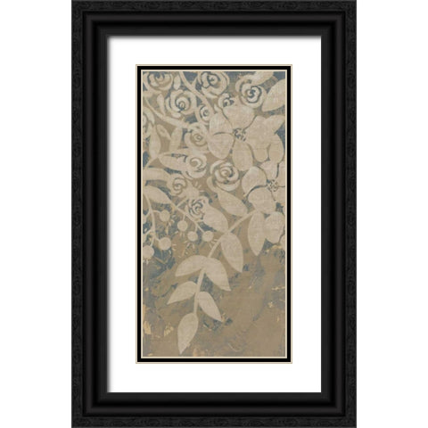 Linen Chintz II Black Ornate Wood Framed Art Print with Double Matting by Zarris, Chariklia