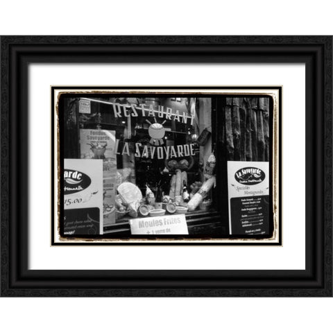 Cafe Charm - Paris VI Black Ornate Wood Framed Art Print with Double Matting by DeNardo, Laura
