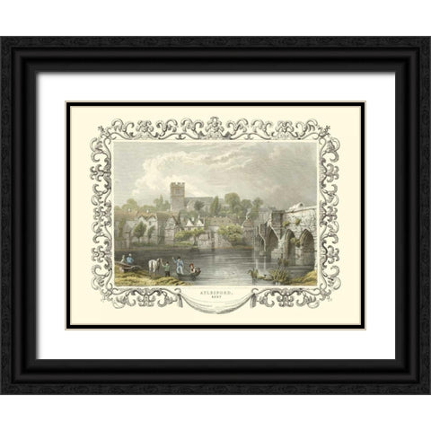 Aylesford Black Ornate Wood Framed Art Print with Double Matting by Tombleson