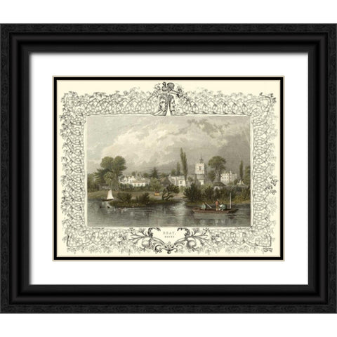 Bray Black Ornate Wood Framed Art Print with Double Matting by Tombleson