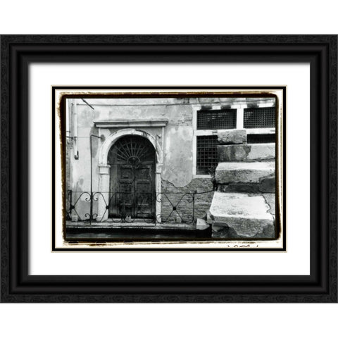 A Venetian Stroll II Black Ornate Wood Framed Art Print with Double Matting by DeNardo, Laura