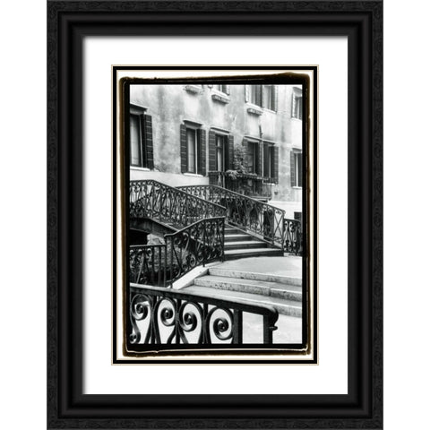A Venetian Stroll IV Black Ornate Wood Framed Art Print with Double Matting by DeNardo, Laura