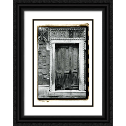 The Doors of Venice I Black Ornate Wood Framed Art Print with Double Matting by DeNardo, Laura