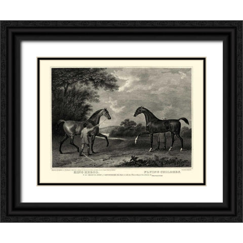 King Herod and Flying Childers Black Ornate Wood Framed Art Print with Double Matting by Scott, John