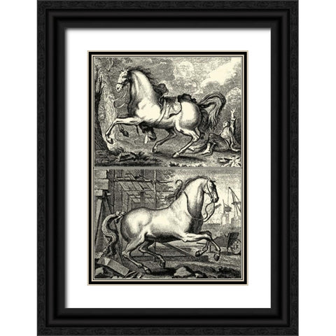 Galloping Horses I Black Ornate Wood Framed Art Print with Double Matting by unknown