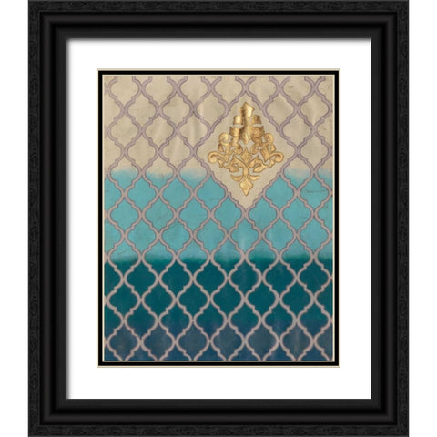 Blue Mahal II Black Ornate Wood Framed Art Print with Double Matting by Lam, Vanna