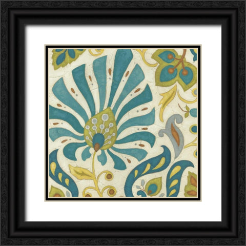 Peacock Paisley I Black Ornate Wood Framed Art Print with Double Matting by Unknown