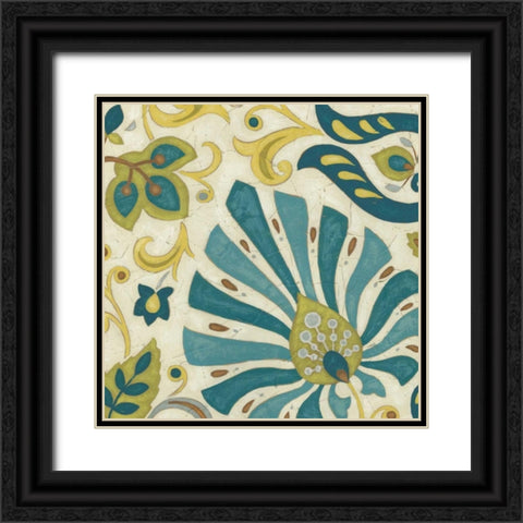 Peacock Paisley II Black Ornate Wood Framed Art Print with Double Matting by Unknown