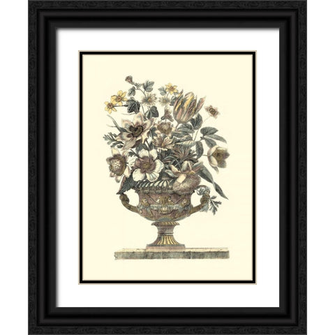 Flowers in an Urn I - Sepia Black Ornate Wood Framed Art Print with Double Matting by Piranesi, Roy