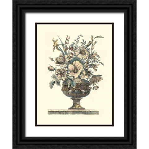 Flowers in an Urn II - Sepia Black Ornate Wood Framed Art Print with Double Matting by Piranesi, Roy