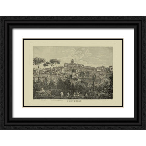 Piranesi View of Rome I Black Ornate Wood Framed Art Print with Double Matting by Piranesi