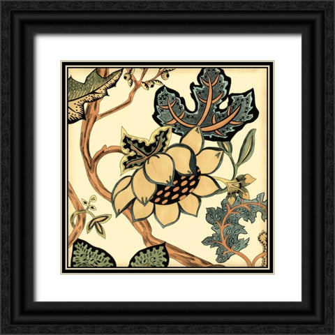 Small Jacobean Tile IV Black Ornate Wood Framed Art Print with Double Matting by Zarris, Chariklia