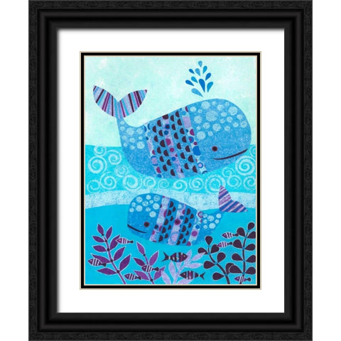 Ocean Blue Black Ornate Wood Framed Art Print with Double Matting by Conway, Kim