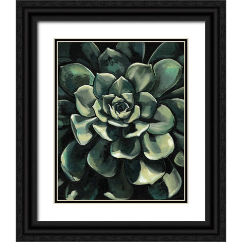 Printed Lunar Succulent I Black Ornate Wood Framed Art Print with Double Matting by Meagher, Megan
