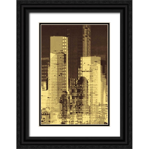 Nightline III Black Ornate Wood Framed Art Print with Double Matting by Burghardt, James