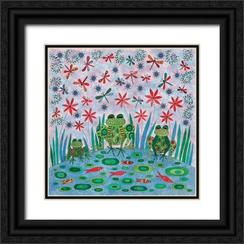 Frog Pond Black Ornate Wood Framed Art Print with Double Matting by Conway, Kim