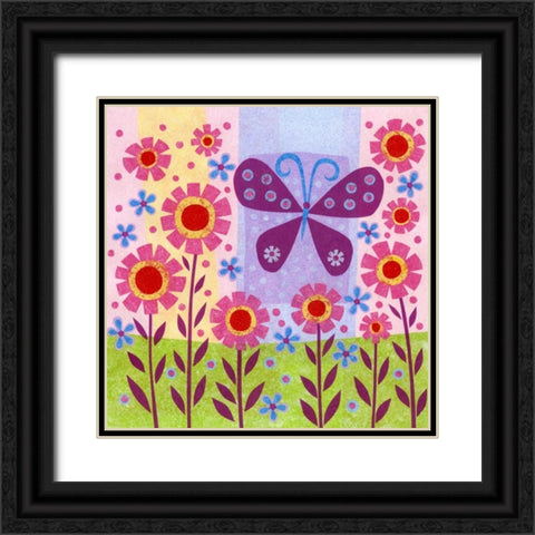 Butterfly Meadow Black Ornate Wood Framed Art Print with Double Matting by Conway, Kim