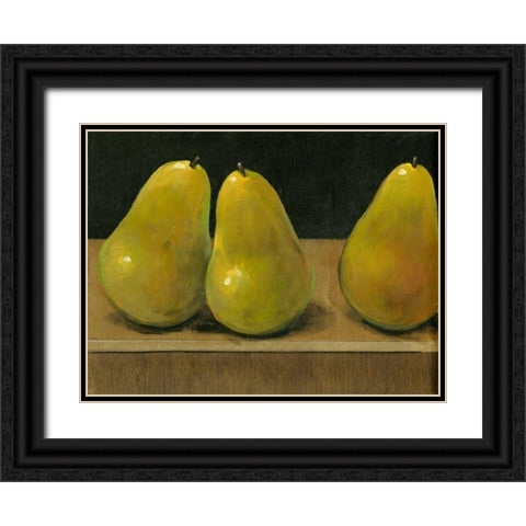 Pear Study Black Ornate Wood Framed Art Print with Double Matting by OToole, Tim