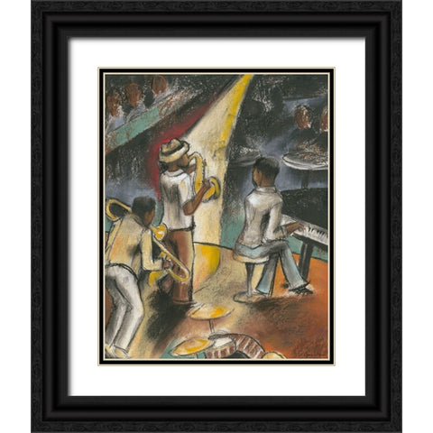 Jazz Riff Black Ornate Wood Framed Art Print with Double Matting by Goldberger, Jennifer