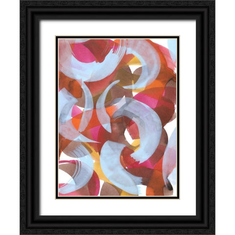 Sherbert II Black Ornate Wood Framed Art Print with Double Matting by Fuchs, Jodi
