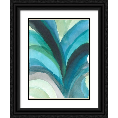 Big Blue Leaf I Black Ornate Wood Framed Art Print with Double Matting by Fuchs, Jodi