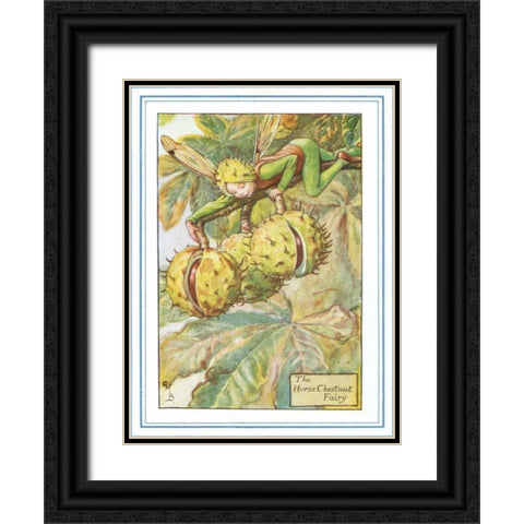 The Horse Chestnut Fairy Black Ornate Wood Framed Art Print with Double Matting by Vision Studio