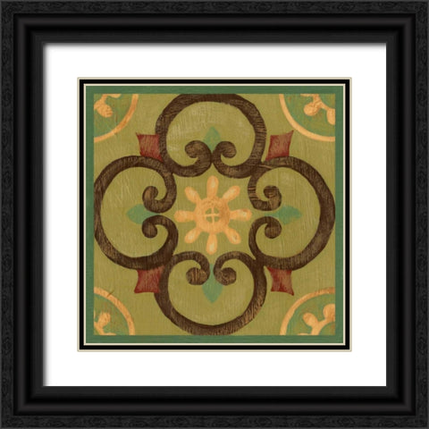 Patchwork V Black Ornate Wood Framed Art Print with Double Matting by Zarris, Chariklia