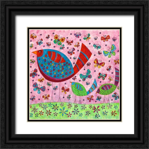 Bird Walk Black Ornate Wood Framed Art Print with Double Matting by Conway, Kim
